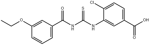 4-CHLORO-3-[[[(3-ETHOXYBENZOYL)AMINO]THIOXOMETHYL]AMINO]-BENZOIC ACID 结构式