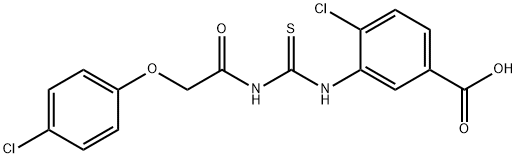 4-CHLORO-3-[[[[(4-CHLOROPHENOXY)ACETYL]AMINO]THIOXOMETHYL]AMINO]-BENZOIC ACID 结构式