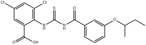 3,5-DICHLORO-2-[[[[3-(1-METHYLPROPOXY)BENZOYL]AMINO]THIOXOMETHYL]AMINO]-BENZOIC ACID Structure