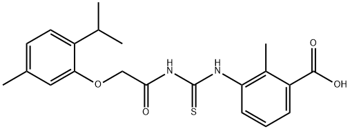 2-METHYL-3-[[[[[5-METHYL-2-(1-METHYLETHYL)PHENOXY]ACETYL]AMINO]THIOXOMETHYL]AMINO]-BENZOIC ACID 结构式