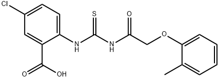 5-CHLORO-2-[[[[(2-METHYLPHENOXY)ACETYL]AMINO]THIOXOMETHYL]AMINO]-BENZOIC ACID 结构式