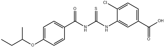 4-CHLORO-3-[[[[4-(1-METHYLPROPOXY)BENZOYL]AMINO]THIOXOMETHYL]AMINO]-BENZOIC ACID 结构式