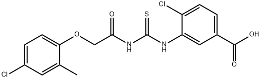 4-CHLORO-3-[[[[(4-CHLORO-2-METHYLPHENOXY)ACETYL]AMINO]THIOXOMETHYL]AMINO]-BENZOIC ACID 结构式