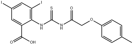3,5-DIIODO-2-[[[[(4-METHYLPHENOXY)ACETYL]AMINO]THIOXOMETHYL]AMINO]-BENZOIC ACID 结构式