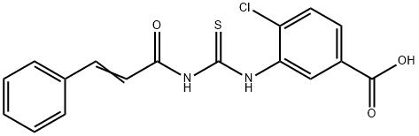 4-CHLORO-3-[[[(1-OXO-3-PHENYL-2-PROPENYL)AMINO]THIOXOMETHYL]AMINO]-BENZOIC ACID 结构式