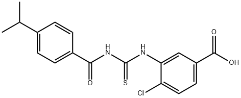 4-CHLORO-3-[[[[4-(1-METHYLETHYL)BENZOYL]AMINO]THIOXOMETHYL]AMINO]-BENZOIC ACID 结构式