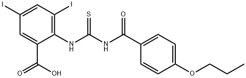 3,5-DIIODO-2-[[[(4-PROPOXYBENZOYL)AMINO]THIOXOMETHYL]AMINO]-BENZOIC ACID 结构式
