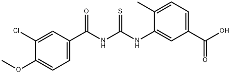 3-[[[(3-CHLORO-4-METHOXYBENZOYL)AMINO]THIOXOMETHYL]AMINO]-4-METHYL-BENZOIC ACID|