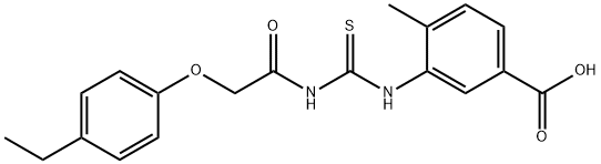 3-[[[[(4-ETHYLPHENOXY)ACETYL]AMINO]THIOXOMETHYL]AMINO]-4-METHYL-BENZOIC ACID 结构式
