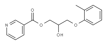 3-Pyridinecarboxylic acid 2-hydroxy-3-(2-methylphenoxy)propyl ester Struktur