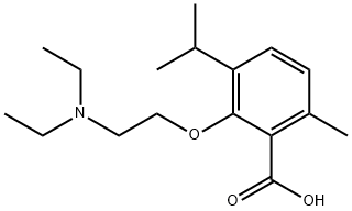 3-(2-ジエチルアミノエトキシ)-p-シメン-2-カルボン酸 化学構造式