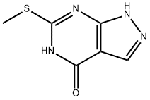 6 - 甲基硫烷基-1H-吡唑并[3,4-D]嘧啶-4 - 醇, 5334-26-9, 结构式