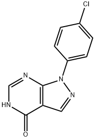 1-(4-CHLOROPHENYL)-1H-PYRAZOLO[3,4-D]PYRIMIDIN-4-OL, 5334-29-2, 结构式