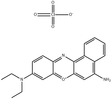 5-アミノ-9-(ジエチルアミノ)ベンゾ[a]フェノキサジン-7-イウム·ペルクロラート 化学構造式