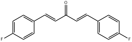 trans,trans-1,5-ビス(4-フルオロフェニル)-1,4-ペンタジエン-3-オン 化学構造式