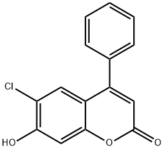 6-CHLORO-7-HYDROXY-4-PHENYL-2H-CHROMEN-2-ONE 化学構造式