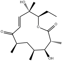 (3R,4S,5S,7R,9E,11S,12R)-3,5,7,11-テトラメチル-4,11-ジヒドロキシ-12-エチル-1-オキサシクロドデカ-9-エン-2,8-ジオン 化学構造式