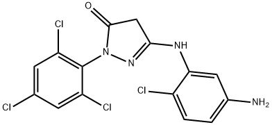 1-(2,4,6-Trichlorophenyl)-3-(5-amino-2-chloroanilino)-5-pyrazolone Struktur