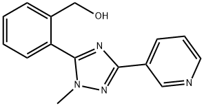 2-[1-メチル-3-(3-ピリジル)-1H-1,2,4-トリアゾール-5-イル]ベンゼンメタノール 化学構造式