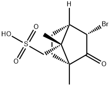 (1R,4S,7-anti)-3β-ブロモ-1,7-ジメチル-2-オキソビシクロ[2.2.1]ヘプタン-7-メタンスルホン酸 化学構造式