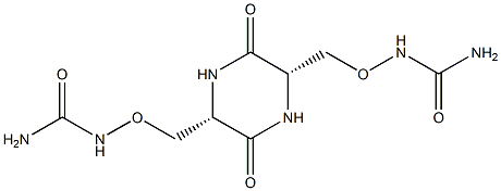 (3R,6R)-3,6-Bis[(aminooxy)methyl]-2,5-dioxopiperazine-1,4-dicarboxamide Struktur
