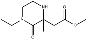 2-Piperazineaceticacid,4-ethyl-2-methyl-3-oxo-,methylester(9CI) Structure