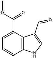 3-formyl-1H-Indole-4-carboxylic acid methyl ester Struktur