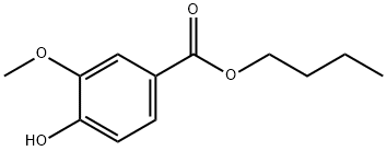 4-ヒドロキシ-3-メトキシ安息香酸ブチル 化学構造式
