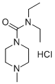 N,N-二乙基-4-甲基哌嗪-1-甲酰胺单盐酸盐,5348-97-0,结构式