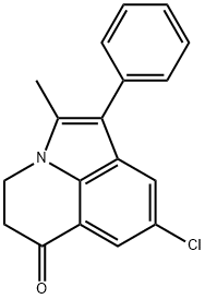 8-クロロ-4,5-ジヒドロ-2-メチル-1-フェニル-6H-ピロロ[3,2,1-ij]キノリン-6-オン 化学構造式