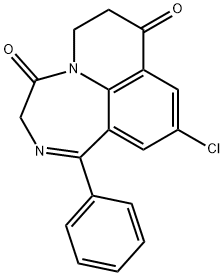 3,4,6,7-Tetrahydro-10-chloro-1-phenyl-8H-pyrido[3,2,1-jk][1,4]benzodiazepine-4,8-dione 结构式