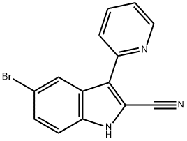 5-Bromo-3-(2-pyridyl)-1H-indole-2-carbonitrile,53497-51-1,结构式