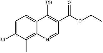 Ethyl 7-chloro-4-hydroxy-8-methylquinoline-3-carboxylate Struktur