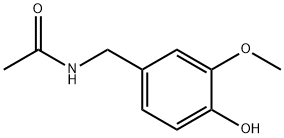 N-[(4-ヒドロキシ-3-メトキシフェニル)メチル]アセトアミド 化学構造式