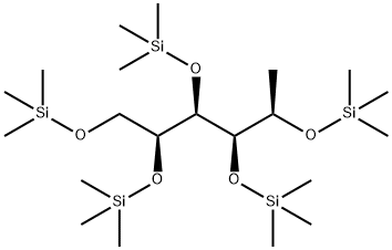 1-O,2-O,3-O,4-O,5-O-Pentakis(trimethylsilyl)-6-deoxy-D-glucitol 结构式