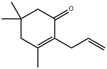 3,5,5-トリメチル-2-(2-プロペニル)-2-シクロヘキセン-1-オン 化学構造式