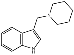 3-(ピペリジノメチル)-1H-インドール 化学構造式