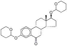 (17β)-3,17-Bis[(tetrahydro-2H-pyran-2-yl)oxy]-estra-1,3,5(10)-trien-6-one 化学構造式