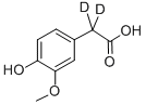 4-ヒドロキシ-3-メトキシフェニル酢酸-2,2-D2 化学構造式