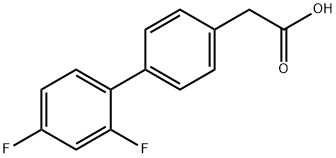 2',4'-difluorobiphenyl-4-acetic acid 化学構造式