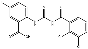 2-[[[(2,3-DICHLOROBENZOYL)AMINO]THIOXOMETHYL]AMINO]-5-IODO-BENZOIC ACID Structure