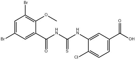 4-CHLORO-3-[[[(3,5-DIBROMO-2-METHOXYBENZOYL)AMINO]THIOXOMETHYL]AMINO]-BENZOIC ACID Structure