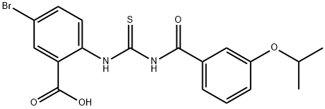 5-BROMO-2-[[[[3-(1-METHYLETHOXY)BENZOYL]AMINO]THIOXOMETHYL]AMINO]-BENZOIC ACID 结构式