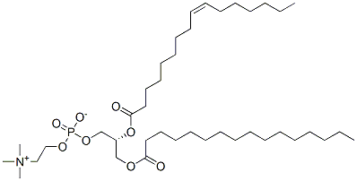 1-palmitoyl-2-palmitoleoyl-sn-glycero-3-phosphocholine Struktur