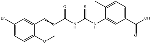 3-[[[[3-(5-BROMO-2-METHOXYPHENYL)-1-OXO-2-PROPENYL]AMINO]THIOXOMETHYL]AMINO]-4-METHYL-BENZOIC ACID 结构式