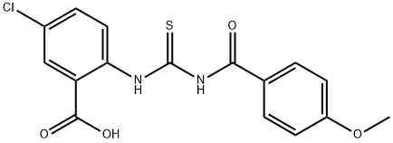 5-CHLORO-2-[[[(4-METHOXYBENZOYL)AMINO]THIOXOMETHYL]AMINO]-BENZOIC ACID Structure