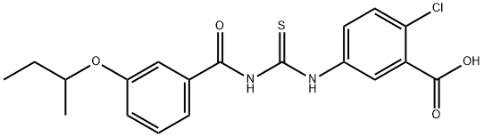 2-CHLORO-5-[[[[3-(1-METHYLPROPOXY)BENZOYL]AMINO]THIOXOMETHYL]AMINO]-BENZOIC ACID Structure