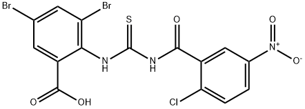 3,5-DIBROMO-2-[[[(2-CHLORO-5-NITROBENZOYL)AMINO]THIOXOMETHYL]AMINO]-BENZOIC ACID Structure