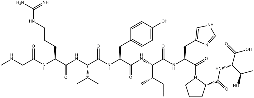 (SAR1,THR8)-ANGIOTENSIN II, 53632-49-8, 结构式