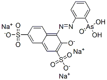 trisodium 4-[(o-arsonophenyl)azo]-3-oxidonaphthalene-2,7-disulphonate Struktur